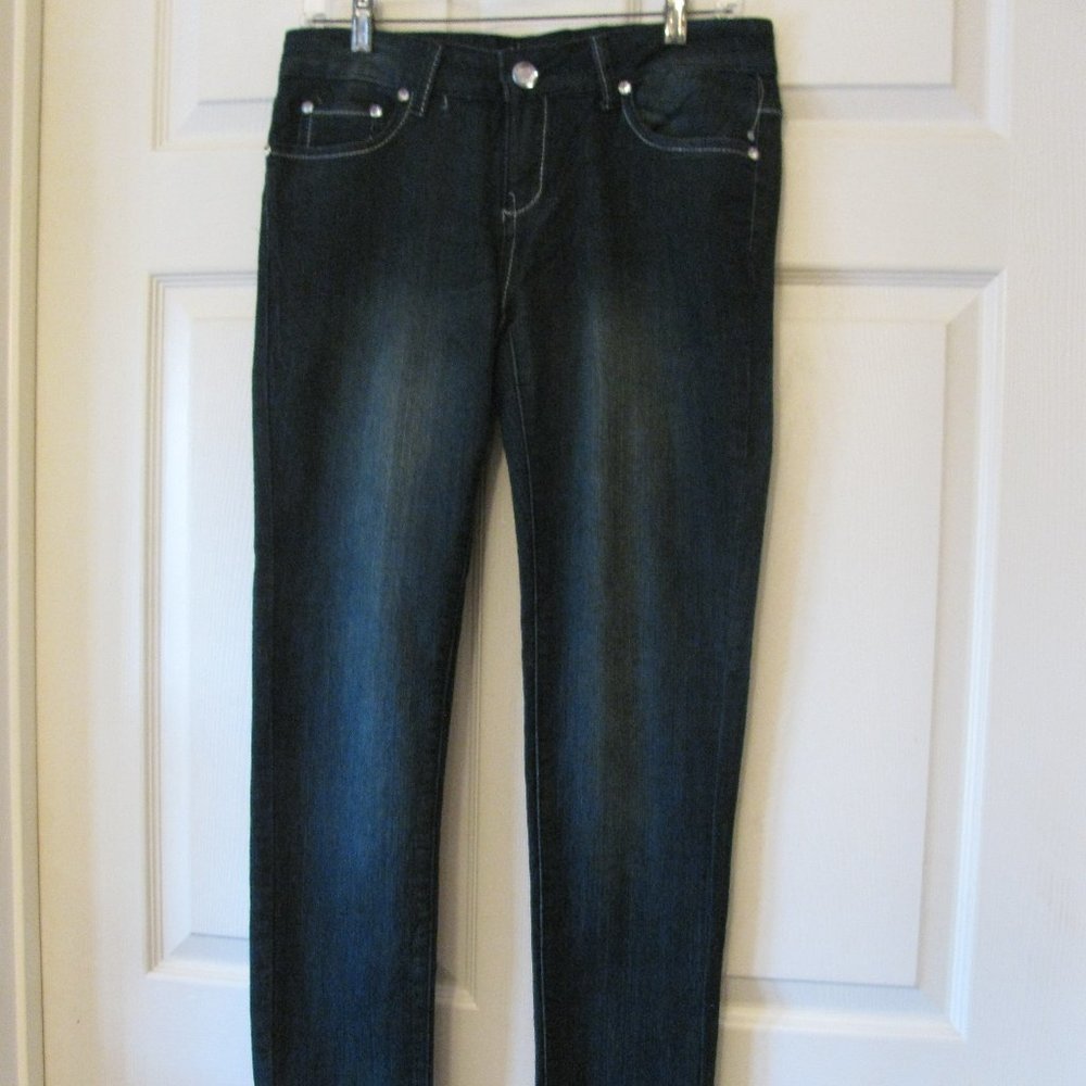 At Seven @7 Jeans Size 11 NWT Dark Wash Bling Stretch New